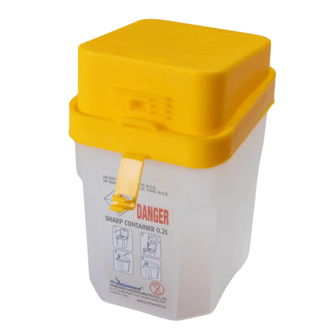 Sharps container 0,2l enough for 100 pen needle tips