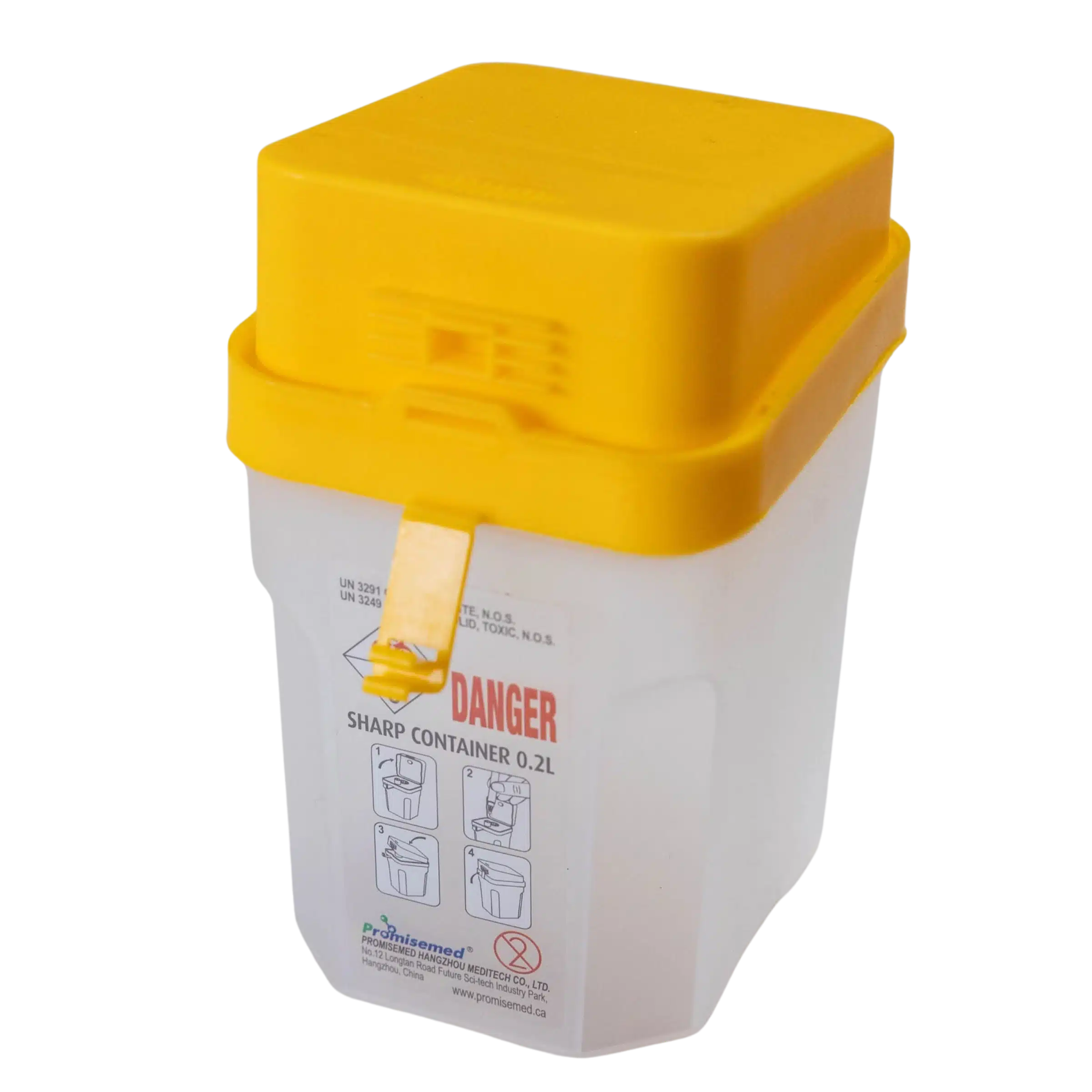 Sharps container 0,2l enough for 100 pen needle tips