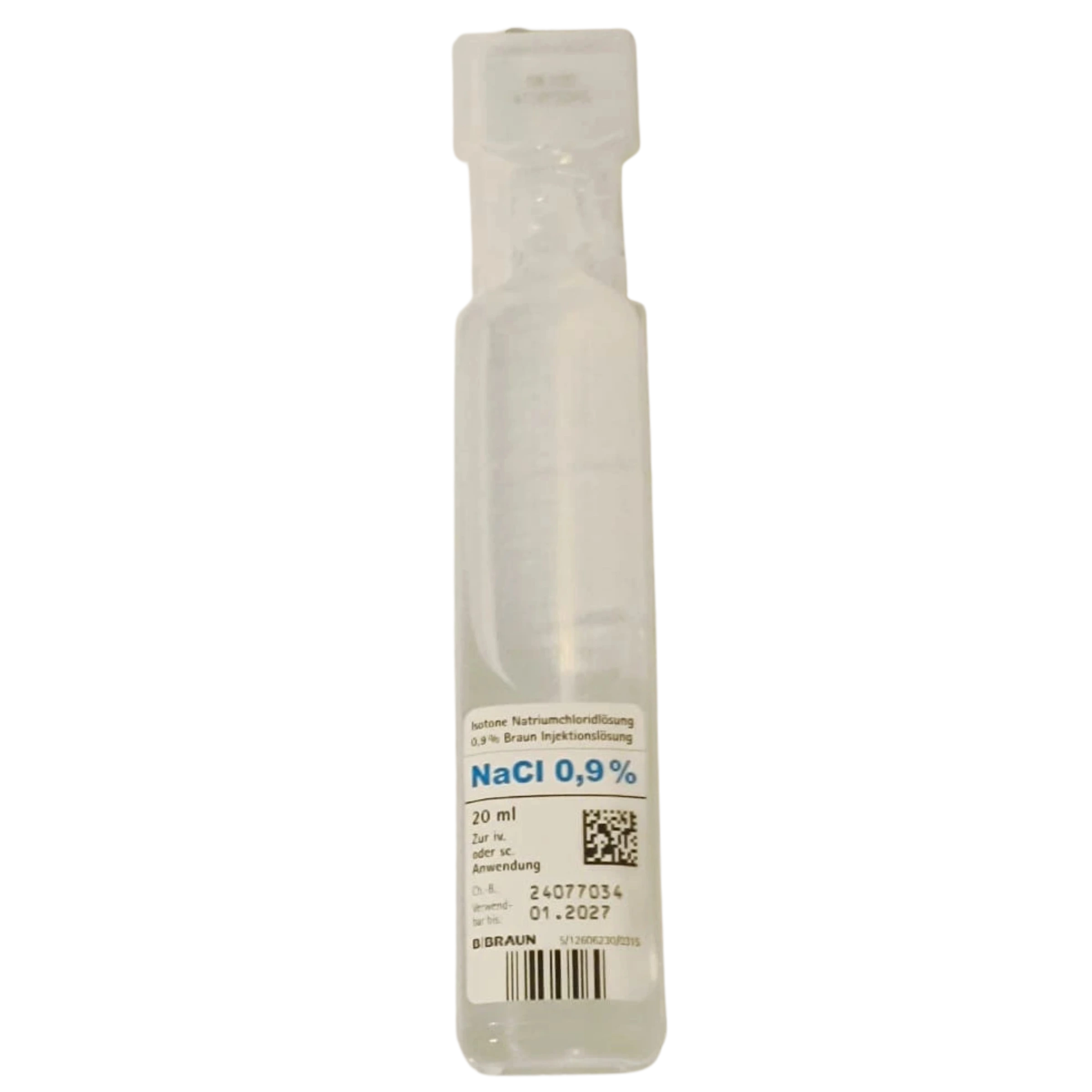 NaCl (0.9% Saline Solution) – 20ml  for injection and nasal sprays